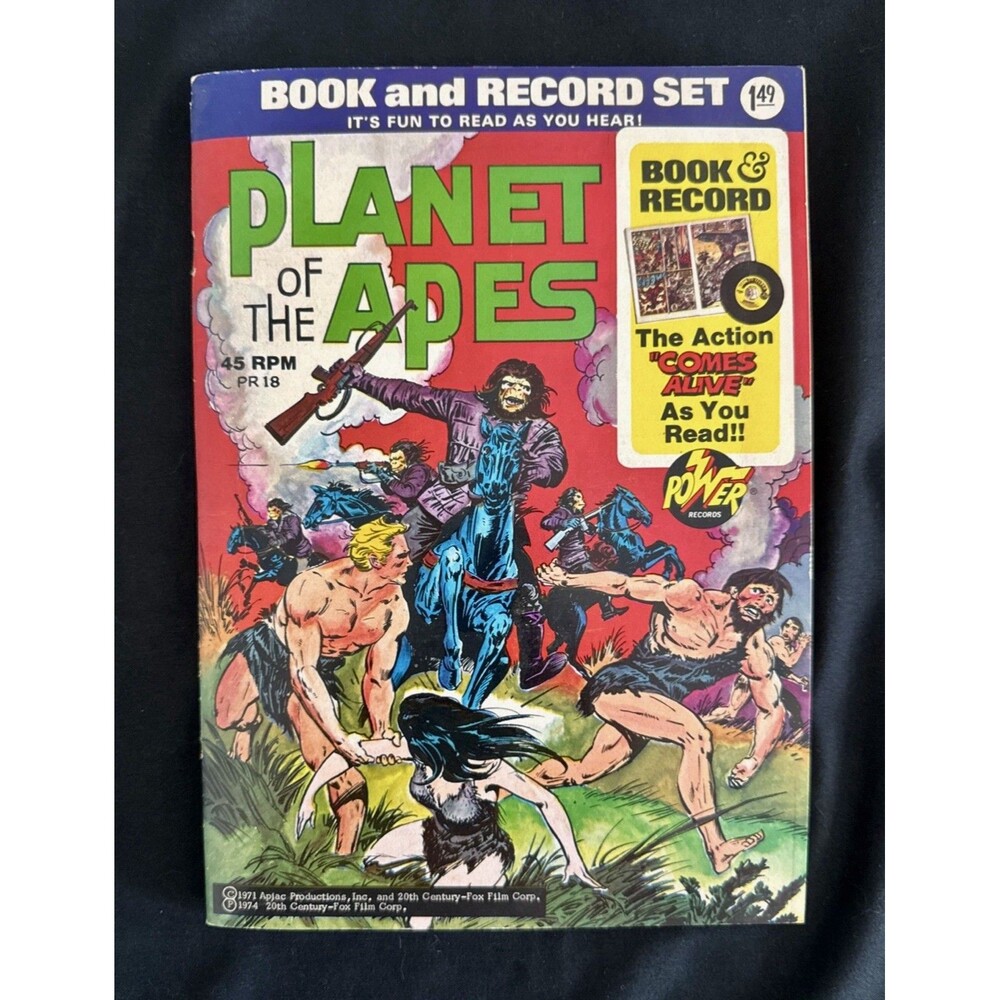 Planet of the Apes Book & Record Vintage 1974 45 RPM. Near Perfect Condition